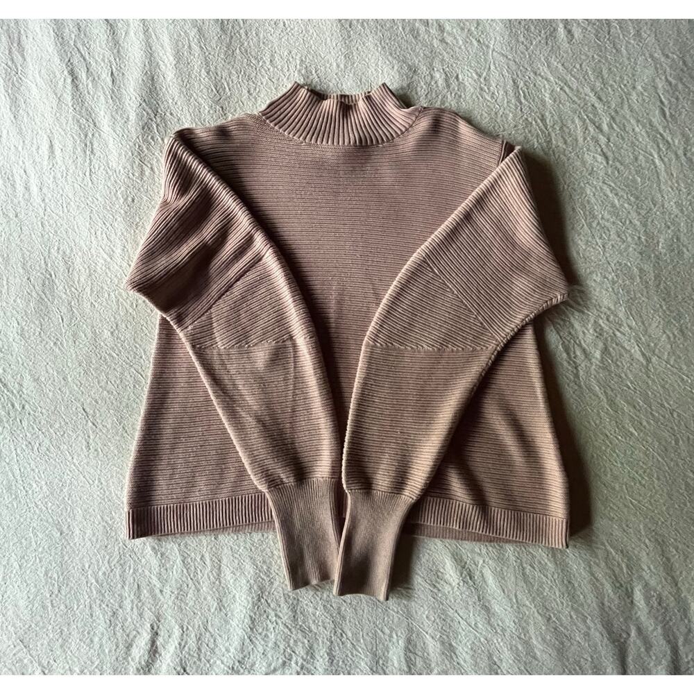 Topshop Mauve Rose Knit Balloon Sleeve Sweater Size 6